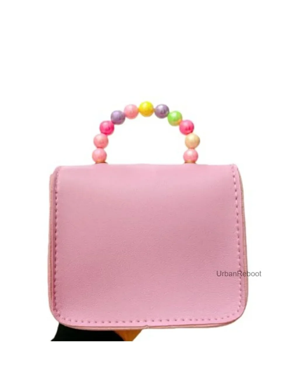 Girls Mini Purse with Flower Decor Sequin Crossbody Bag Beaded Handle